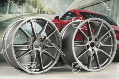 20" Komplet felg Carrera S III, 8,5J x 20 ET51 + 11J x 20 ET52, platynowy półmat satyna