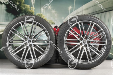 21" Turbo IV Design summer wheel set, wheel rims 9,5J x 21 ET27 + 10J x 21 ET19 + Michelin summer tyres 265/40 R21 + 295/35 R21, with TPM