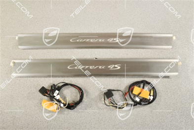 Blende, Einstiegleiste, Satz, mit Beleuchtung, Edelstahl, Carrera 4S