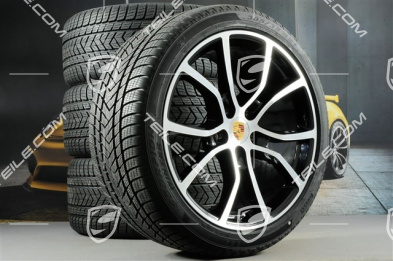 21-inch Cayenne COUPE Exclusive Design winter wheel set, rims 9,5J x 21 ET46 + 11,0J x 21 ET49 + NEW Pirelli winter tyres 275/40 R21 + 305/35 R21, with TPMS, black high gloss + bright-polished areas
