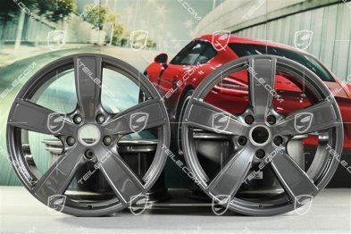 20" Komplet felg Carrera Sport, 8,5J x 20 ET57 + 10,5J x 20 ET51, Boxster T / Cayman T, titanium