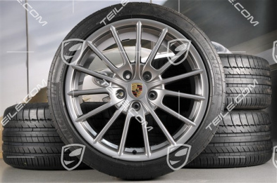 20" Panamera Sport Sommerräder Satz, 2 x 9,5J x 20 ET 65 + 2 x 11,5 J x 20 ET63 + NEUE Michelin Reifen 255/40 ZR20 + 295/35 ZR20