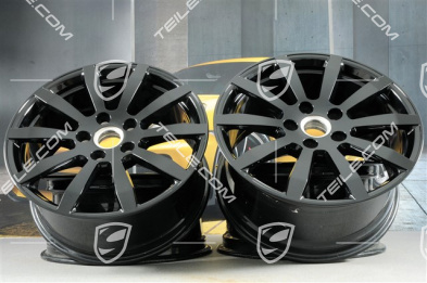 19" komplet felg Cayenne S, 8,5J x 19 ET47 + 9,5J x 19 ET54, czarny wysoki połysk