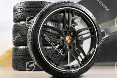 20" Komplet kół zimowych SportDesign Black Exclusive, felgi 8,5J x 20 ET51 + 11J x 20 ET52 + opony zimowe 245/35 ZR20 + 295/30 ZR20, z czujnikami ciśnienia