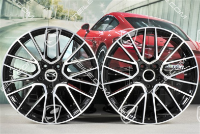 21" Komplet felg Cayenne RS Spyder, 11J x 21 ET49 + 9,5J x 21 ET46, do Cayenne Coupé, czarny wysoki połysk