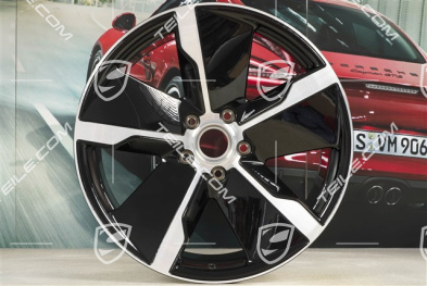 21" Felge Taycan Exclusive Design, 11,5J x 21 ET66, hinten, schwarz hochglanz, R