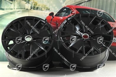 20" Felgensatz Turbo S Aero Design, 9J x 20 ET54 + 11J x 20 ET60, in Schwarz Seidenmatt