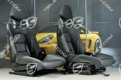918 Spyder Fotele kubełkowe, czarna skóra, L+R