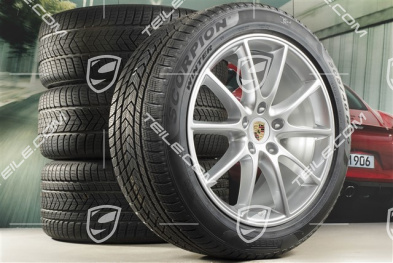 20" Cayenne Design Winterräder Satz, Felgen 9J x 20 ET50 + 10,5J x 20 ET64 + Pirelli Winterreifen 275/45 R20 + 305/40 R20, mit RDK-Sensoren