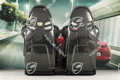 Bucket seats GT3RS / GT2RS, Carbon, leather+Pepita, black, set, L+R