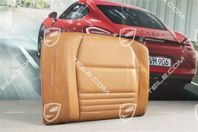 Back seat backrest, leather, Brown/Natural, Coupe, L