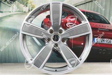 22" Komplet felg Cayenne Sport Classic, 10J x 22 ET48 + 11,5J x 22 ET61, platynowy srebrny, standard SUV