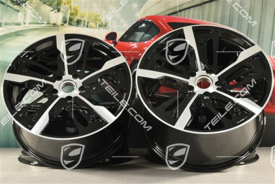 21" Felgensatz Taycan Exclusive Design, 9,5J x 21 ET60 + 11,5J x 21 ET66, Carbon Version (Carbon Aeroblades gehören nicht zum Lieferumfang), schwarz hochglanz