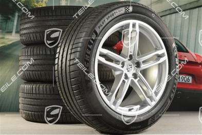 19-inch "Macan Turbo" summer wheels set, rims 8,5J x 19 ET21 + 9J x 19 ET21, summer tyres Michelin 235/55 R 19 + 255/50 R 19, with TPMS