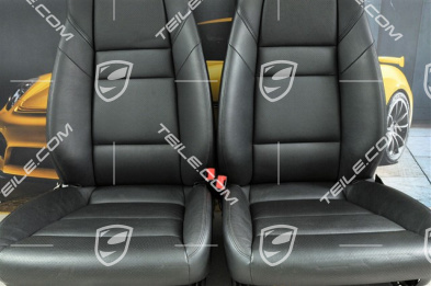 Seats, el. adjustment, leatherette, black, set (L+R)
