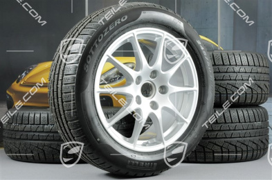 18" komplet kół zimowych Panamera S, felgi 8J x 18 ET59 + 9J x 18 ET53 + opony Pirelli Sotto 245/50 R18 + 275/45 R18, RDK