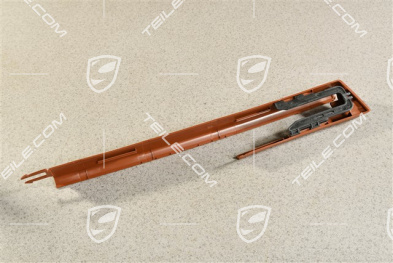 Front seat rail cover, front, Drivers Side, Chestnut brown, R