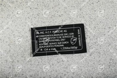 Hinweiss / Kennschild für A/C Kältemittel