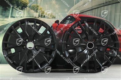 20" komplet felg Turbo S Aero Design, 9J x 20 ET54 + 11J x 20 ET60, czarny satynowy mat