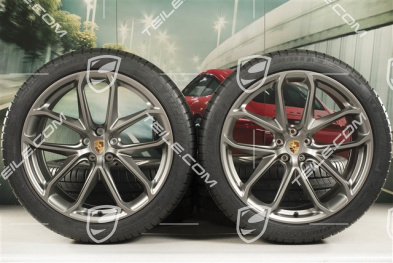 21" GT Design Sommerräder, Felgen 9,5J x 21 ET27 + 10J x 21 ET19 + Michelin Sommerreifen 265/40 R21 + 295/35 R21, platinum seidenmatt, mit RDK-Sensoren