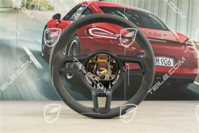 Kierownica sportowa GT, Alcantara, czarna/speed yellow
