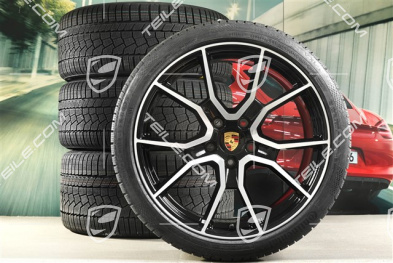 21" koła zimowe RS Spyder Design, komplet, felgi 9,5J x 21 ET60 + 11,5J x 21 ET66 + NOWE opony zimowe Continental WinterContact TS 860 S 265/35 R21 + 305/30 R21, czarny wysoki połysk
