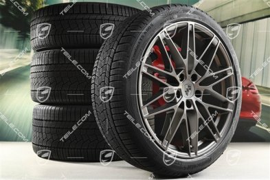 22" Macan RS Spyder Design Winterräder Satz, Felgen 9J x 22 ET29 + 11J x 22 ET47 + Continental Winterreifen 255/40 R22 + 295/35 R22, in Turbonit