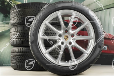 20" Cayenne Design Winterräder Satz, Felgen 9J x 20 ET50 + 10,5J x 20 ET64 + Pirelli Winterreifen 275/45 R20 + 305/40 R20, mit RDK-Sensoren