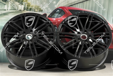 21" Felgensatz Turbo III, Facelift, 10J x 21 ET50, in schwarz Seidenmatt