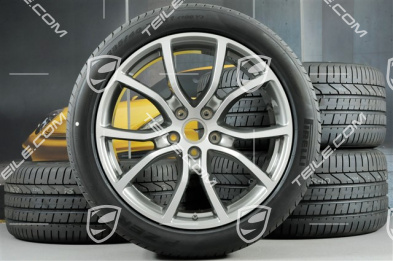 21" koła letnie Cayenne Exclusive Design, komplet, felgi 9,5J x 21 ET46 + 11,0J x 21 ET58 + opony letnie Pirelli P Zero 285/40 R21 + 315/35 R21, z czujnikami ciśnienia