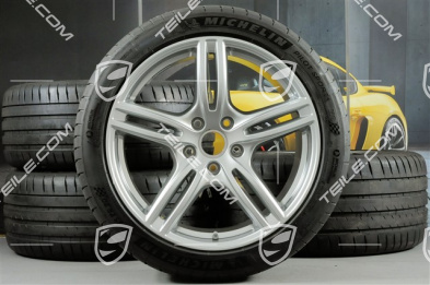 20" Koła letnie Panamera Turbo, felgi 9,5J x 20 ET71 + 11,5J x 20 ET68 + NOWE opony letnie Michelin 275/40 ZR20 + 315/35 ZR20, z czujnikami ciśnienia