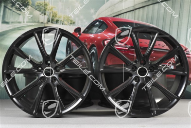 22-inch wheel rim set, BBS, 10J x 22 ET48 + 11,5J x 22 ET61, in blacksatin-mat