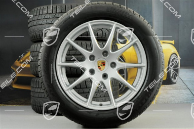 18" komplet kół zimowych Panamera S, felgi 8J x 18 ET59 + 9J x 18 ET53 + NOWE opony zimowe Pirelli 245/50 R18 + 275/45 R18, z czujnikami ciśnienia