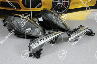 Reflektory Bi-Xenon + dodatkowe oświetlenie, czarne osłony wewnętrzne, Carrera 2/4/S/4S/Targa, komplet (L+R)