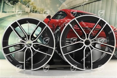 20"+21" Carrera Exclusive Design wheel rim set, rims 8.5J x 20 ET50 + 11.5J x 21 ET79, black satin matt