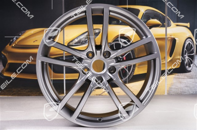21" Felgensatz Cayenne Turbo, 11J x 21 ET58 + 9,5J x 21 ET46, Platinum-Seidenmatt