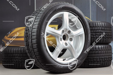 18" Komplet kół zimowych Panamera, 8J x 18 ET 59 + 9J x 18 ET 53 + NOWE opony zimowe Nokian 245/50 R18 + 275/45 R18, DOT/rok prod. 2013