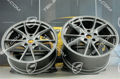 20" Felgensatz Carrera S IV, 8,5J x 20 ET49 + 11J x 20 ET78, für Winterbetrieb, C2/C2S, Platinum-Seidenmatt
