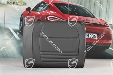 Back seat backrest, leather, black, Coupe, L
