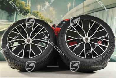 21-inch Macan Design winter wheel set, rims 8,5J x 21 ET27 + 10,5J x 21 ET47 + NEW Michelin Pilot Alpin 5 SUV winter tyres 255/45 R21 + 285/40 R21, black high gloss