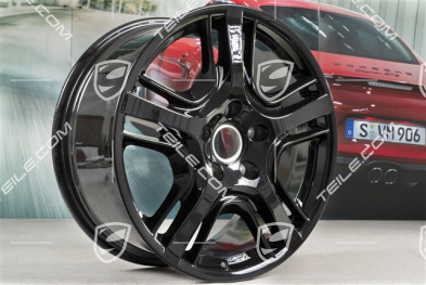 19" Komplet felg Panamera Design, 10J x 19 ET61 + 9J x 19 ET60, czarny wysoki połysk