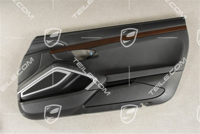Türverkleidung, Leder, Schwarz, Zierleiste Mahagoni, R