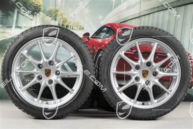 17" Koła zimowe komplet Carrera II, felgi 7J x 17 ET50 + 9J x 17 ET55 + NOWE opony zimowe 205/50 R17 + 255/40 R17