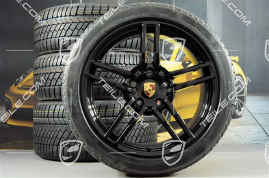 19-inch Carrera winter wheel set, 8,5J x 19 ET54 + 11J x 19 ET69 + NEW Continental winter tyres 235/40 R19 + 285/35 R19, with TPMS, black high gloss
