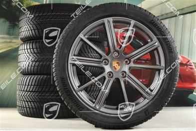 20" Panamera Turbo Winterräder Satz, Felgen 9,5J x 20 ET71 + 10,5J x 20 ET71 + Bridgestone Winterreifen 275/40 R20 + 315/35 R20, Adamantium