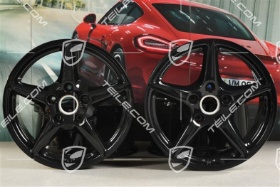 18-inch Carrera III wheel set, 8J x 18 ET57 + 10J x 18 ET58, C2 / C2S, black high gloss