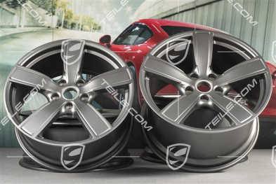 20" Felgensatz Carrera Sport, 8,5J x 20 ET49 + 11,5J x 20 ET56, Platinum Seidenmatt