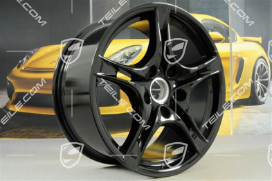 18" Cayman S II Felgensatz (Facelift), 8J x 18 ET57 + 9J x 18 ET43, schwarz hochglanz