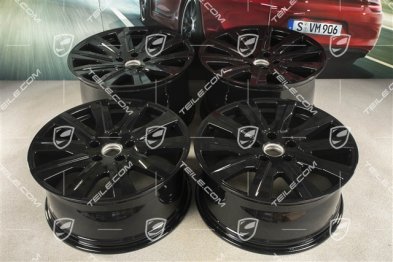 20" komplet felg Taycan Tequipment Design, 9J x 20 ET54 + 11J x 20 ET60, czarny wysoki połysk