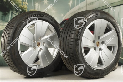 19" Taycan S summer wheel set, rims 8J x 19 ET50 + 10J x 19 ET47, + Michelin summer tyres 225/55 R19 + 275/45 R19